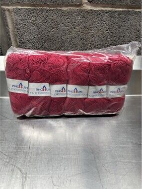 Pinguin Fil Decosse Yarn Color 11 Red 10 Skein Lot